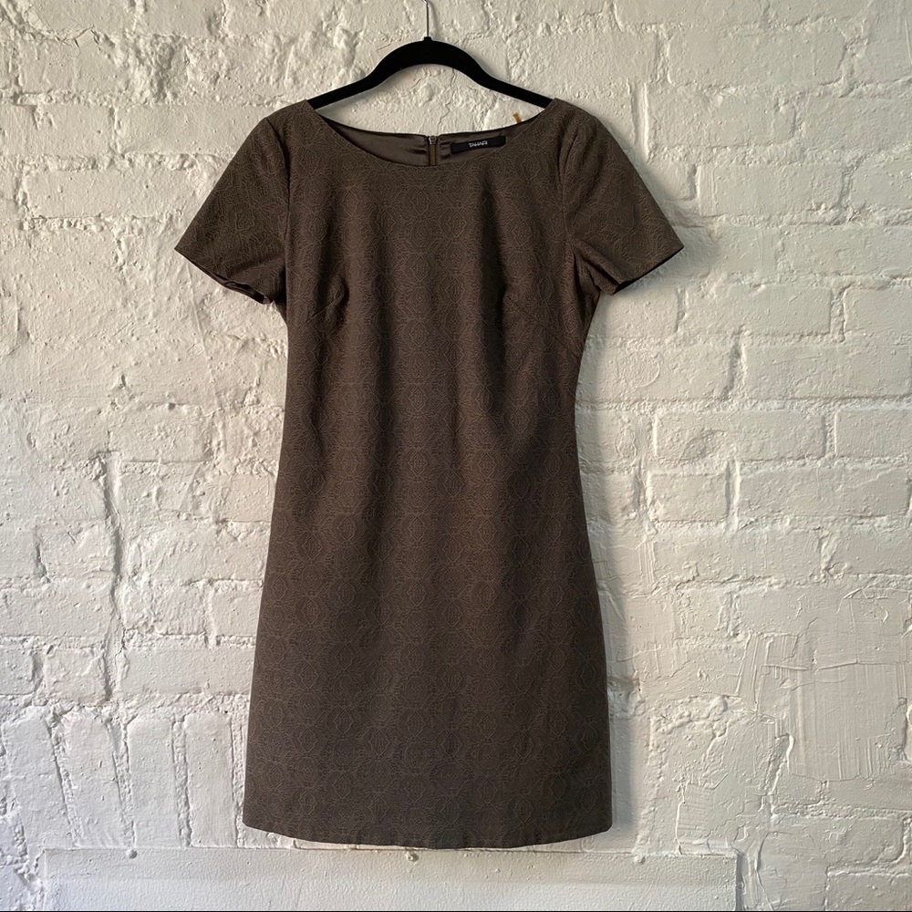 Tahari Olive Brown Mini Shortsleeved Dress